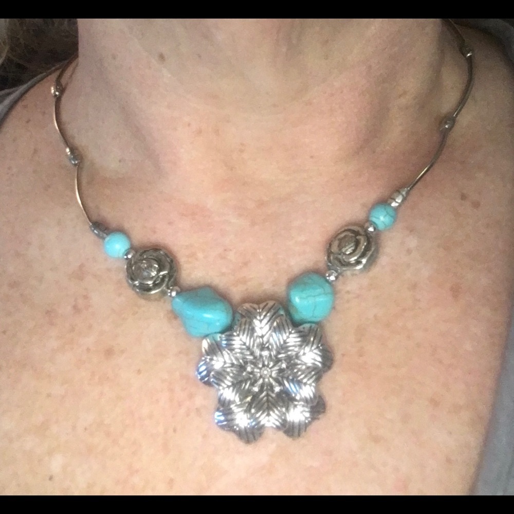 Tibetan Silver and Turquoise bead Necklace